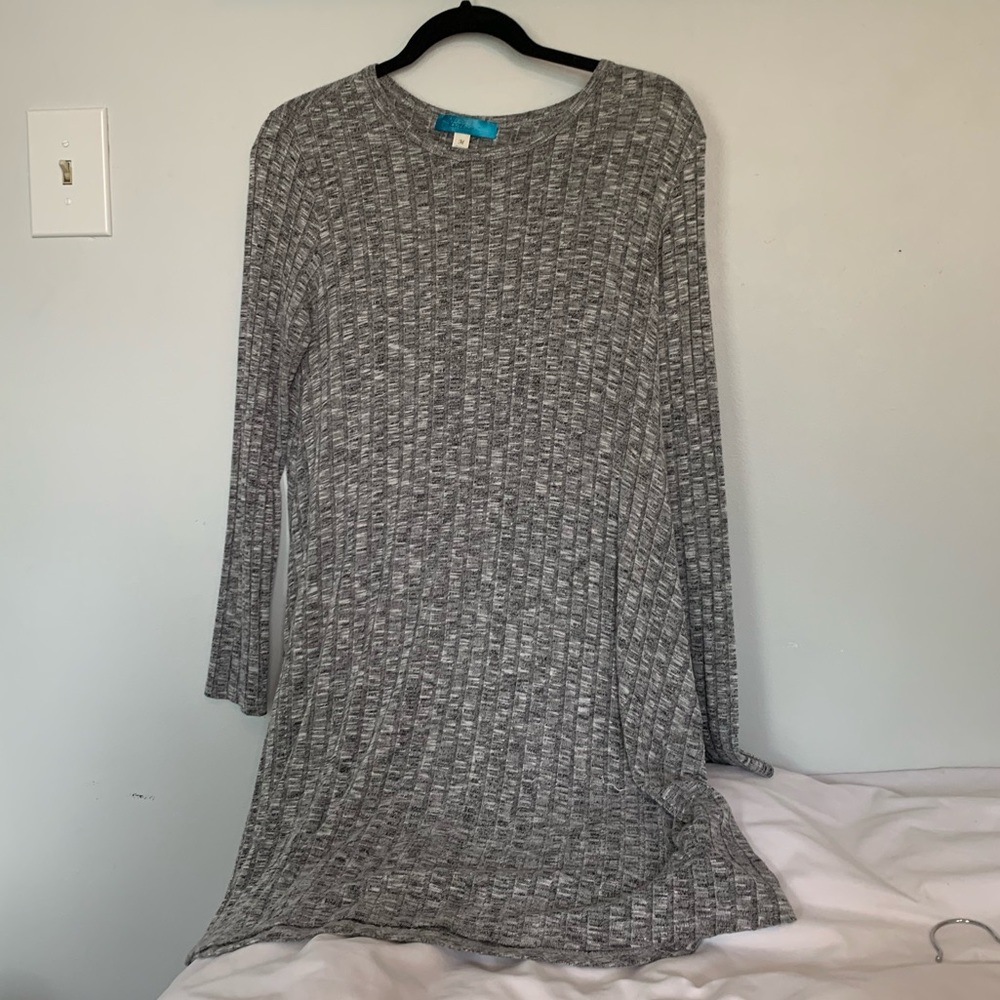 Francesca’s Grey Long Sleeve Sweater Dress